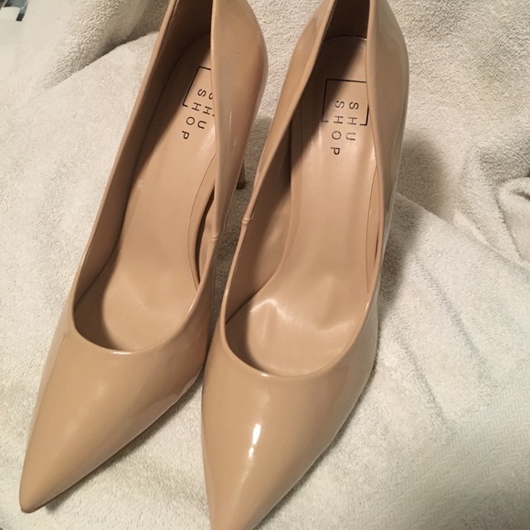 Shu Shop Nude Patent Heels Size 10 - Picture 2 of 4
